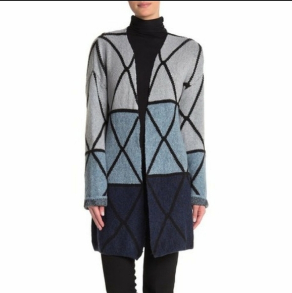 NWT Joseph A. Ombre Grid Cardigan - Picture 1 of 9